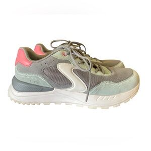 Skechers Mint Green, Gray & Coral Pink Lace-Up Sneakers